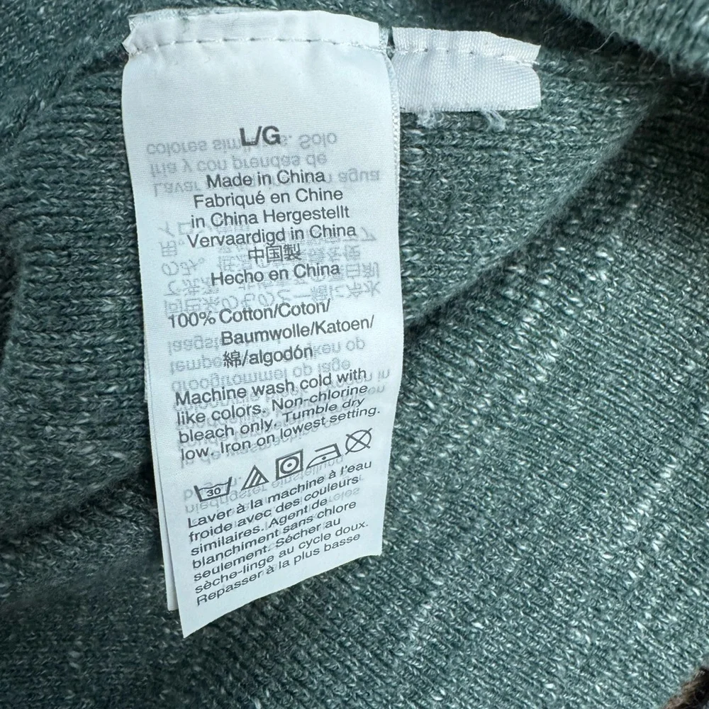 J. Crew Rugged Cotton Sweater STYLE #AR547 Green Size‎ Large